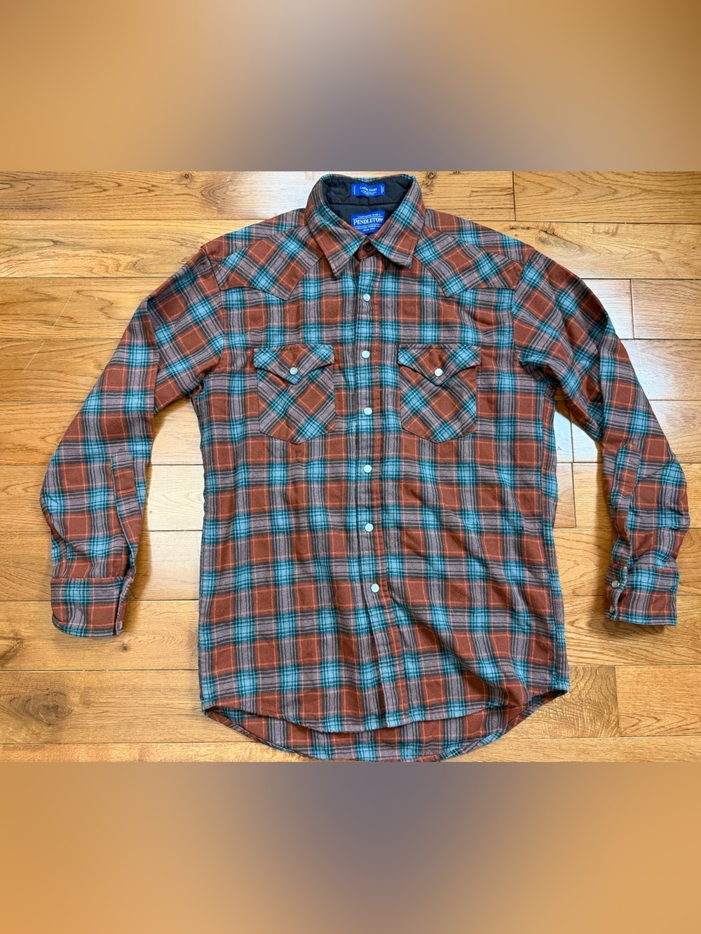 Pendleton 100% Virgin Wool Western Canyon Pearl Button Flannel Shirt - Picture 1 of 8